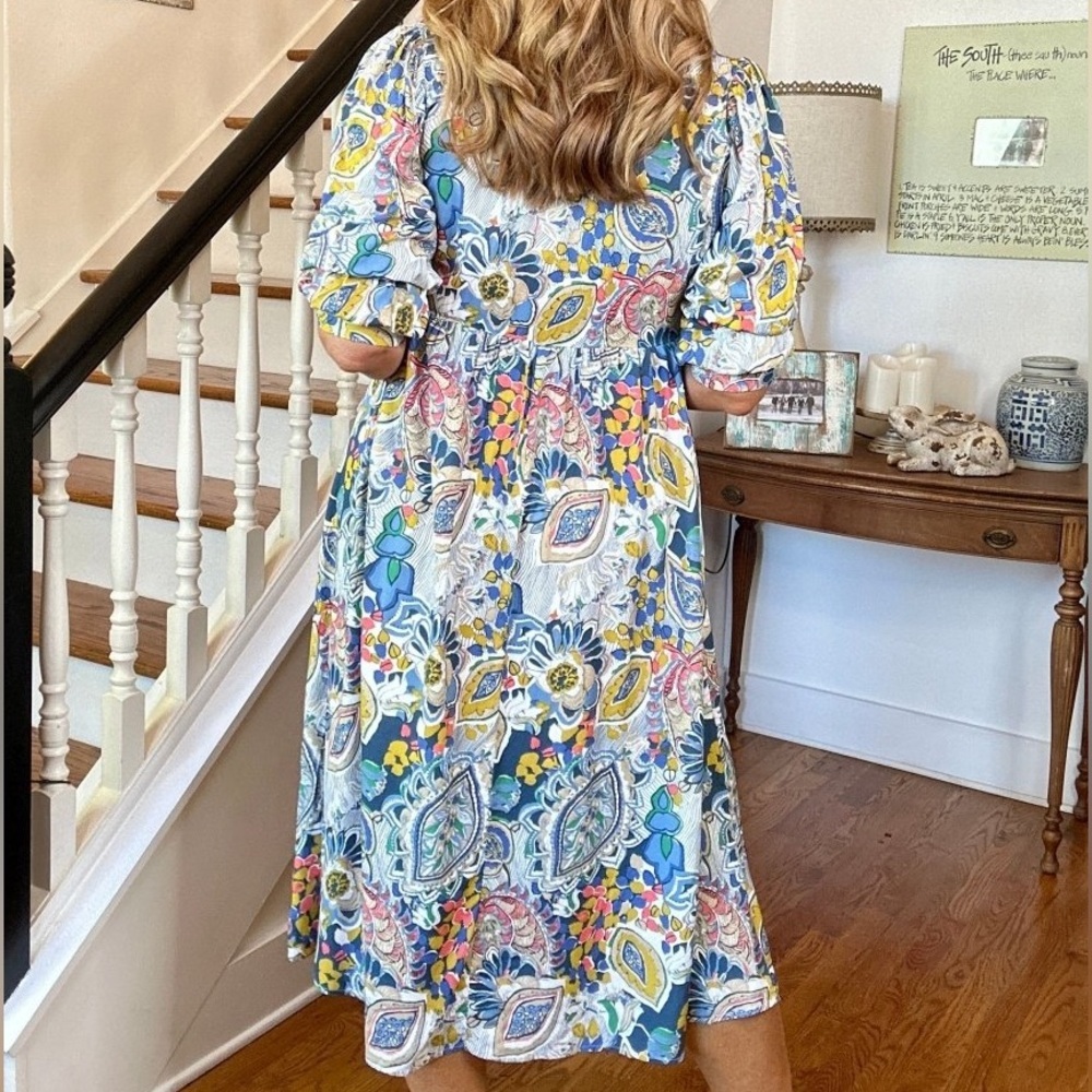 Umgee Colorful Abstract Patterned Maxi-Dress - image 2